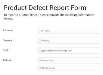 Documenting Product Defects