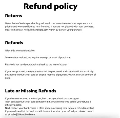 Review Payment and Return Policies