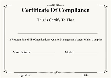 Certificates of Compliance