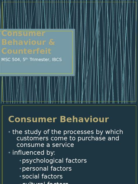 Counterfeit Influence on Consumer Behavior