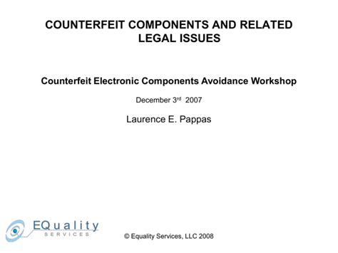 Legal Implications of Counterfeits