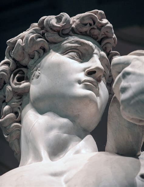 Detailed Michelangelo sculpture close-up