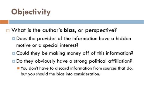 Objectivity in Sources