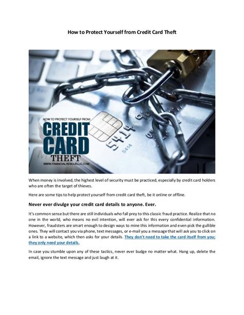 Protect Credit Card from Theft