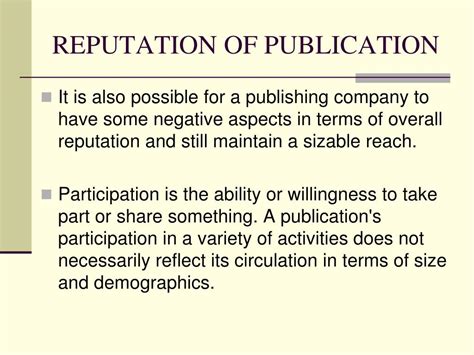 Evaluating Publication Reputation