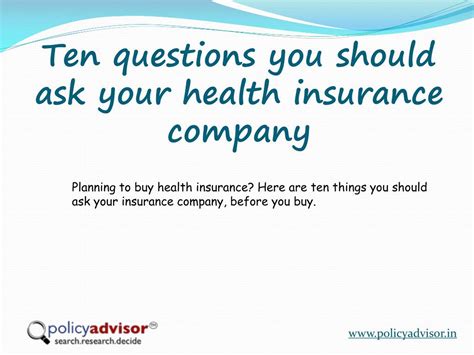 Questions to ask health insurance provider