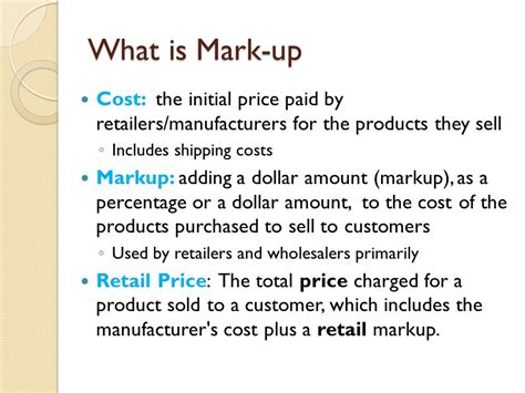 Transparent markup policy