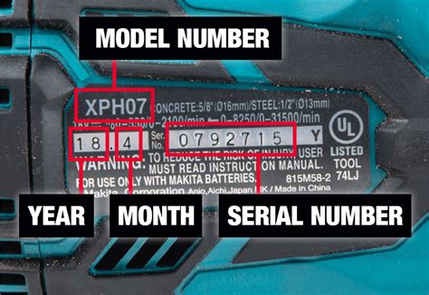 Makita angle grinder serial number