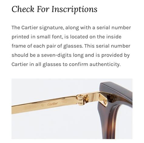 Cartier Glasses Serial Number