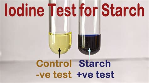 Iodine test for starch