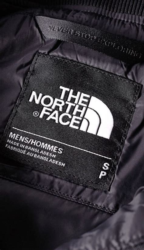 North Face Jacket Label