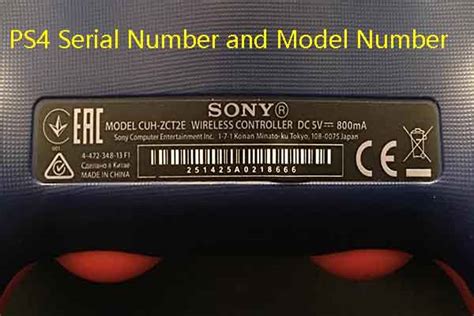 Playstation console serial number