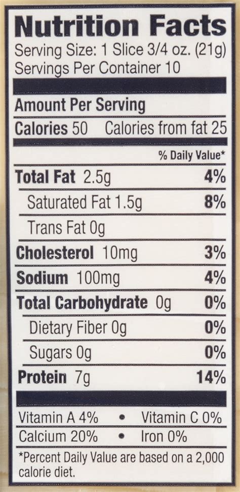 Swiss cheese nutrition information